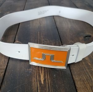 Size 36 White J.Lindeberg Leather Belt